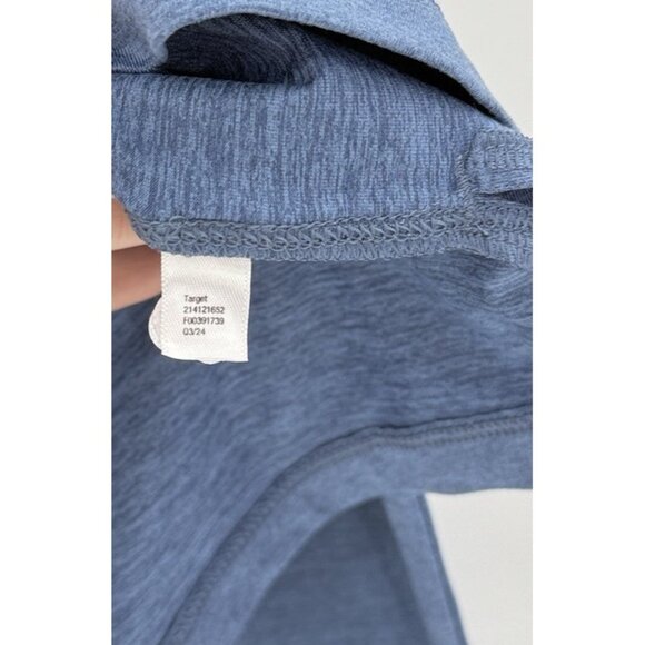 NWT All In Motion Blue Long Slv Peekaboo Back Athletic Shirt XS‎ Comfort Stretch - Picture 4 of 8